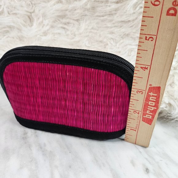 Basket of Cambodia Purple Straw Weaving Coin Pouch - Picture 7 of 8